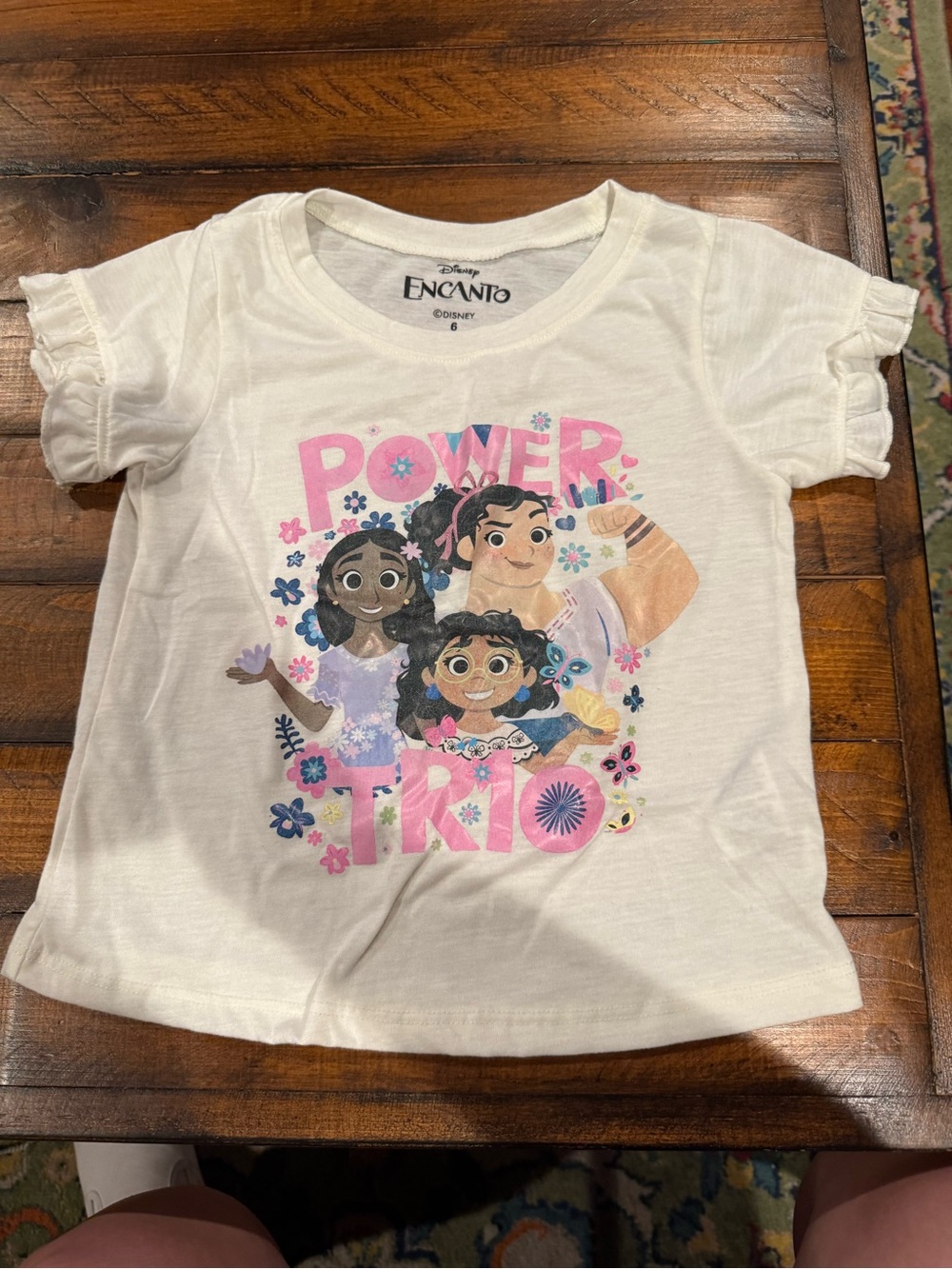 Disney Encanto 'Power Trio' White Graphic Tee with Pink Accents